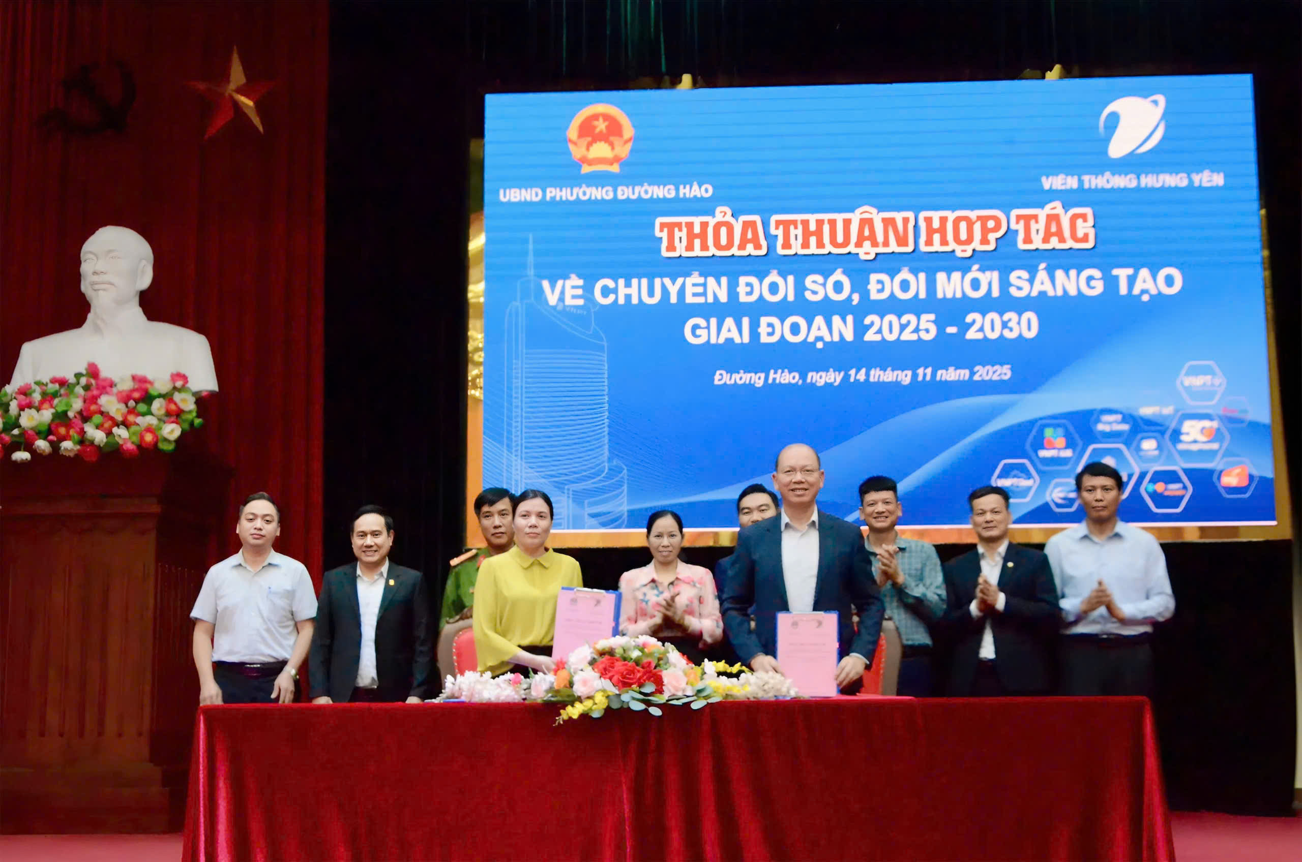 UBND phường Đường Hào ký kết thỏa thuận hợp tác chuyển đổi số, đổi mới sáng tạo giai đoạn 2025 - 2030 với Viễn thông Hưng Yên