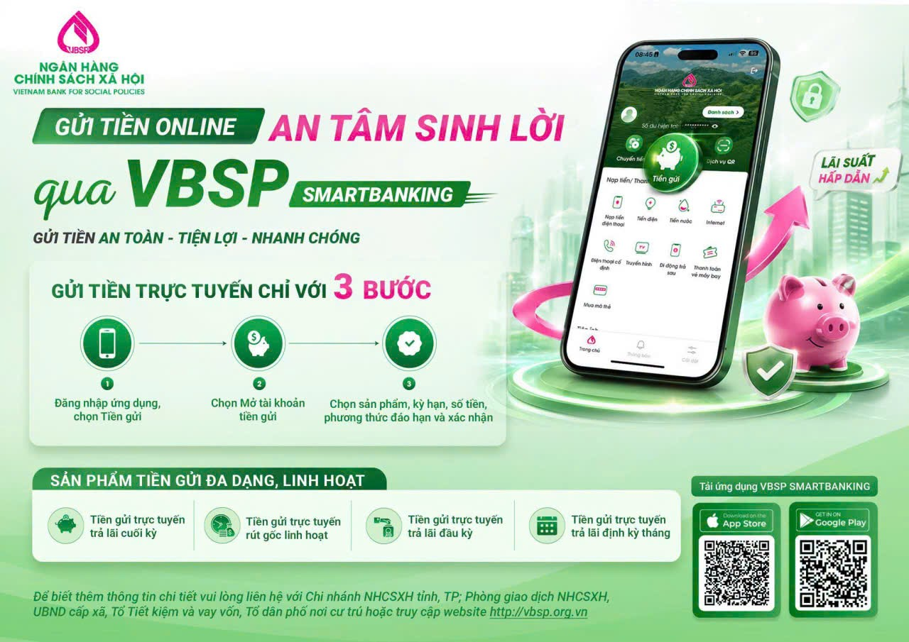 Tuyên truyền gửi tiền tiết kiệm online trên hệ thống VBSP SmartBanking của Ngân hàng Chính sách Xã hội