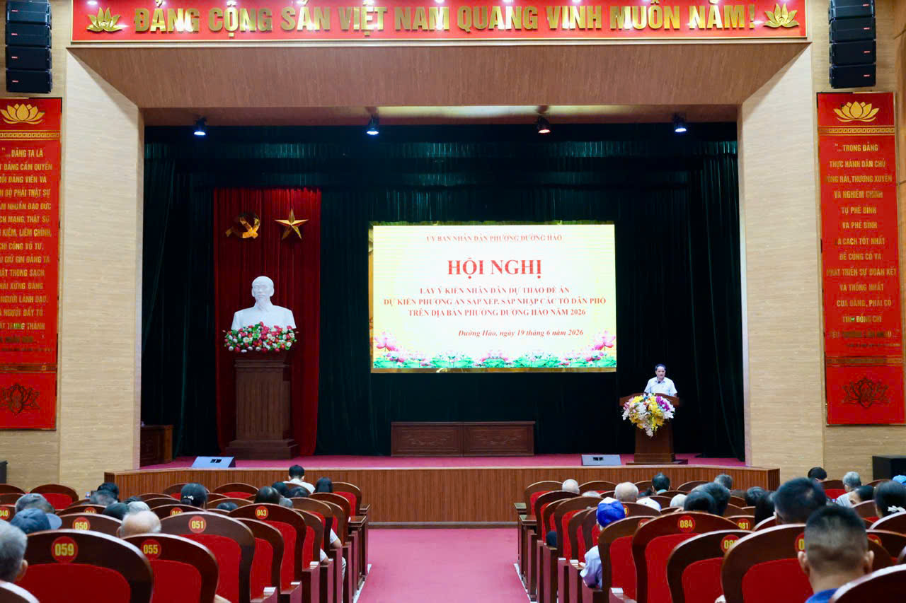 Hội  nghị lấy ý kiến nhân dân về Dự thảo Đề án, dự kiến phương án sắp xếp, sáp nhập các Tổ dân phố trên địa bàn phường Đường Hào năm 2026