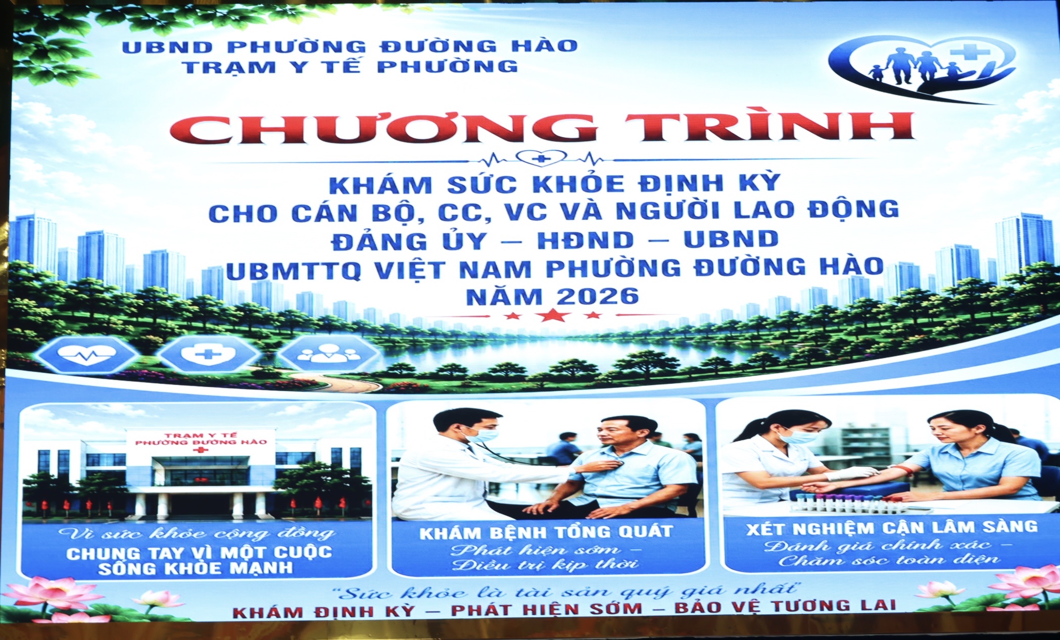 Phường Đường Hào tổ chức khám sức khỏe định kỳ cho cán bộ, công chức, viên chức và người lao động năm 2026